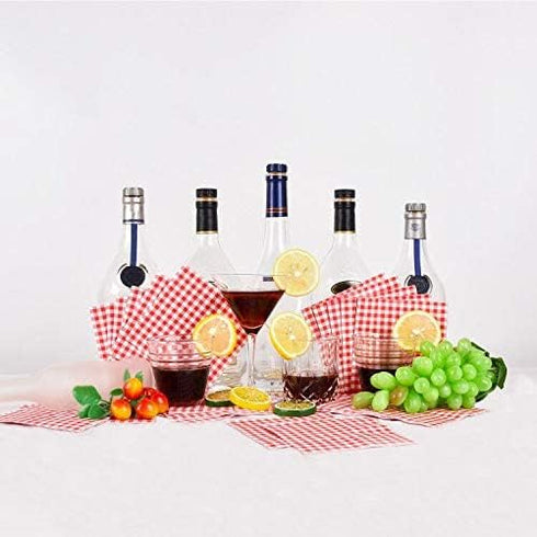 Gatherfun Cocktail Napkins 3-ply 80PCS Red and White Gingham disposable Paper Napkins Beverage napkins for Restaurant Bar Picnic Birthday Party...