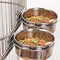 Pet Feeder Water,10oz 20oz 30oz Bird Hamster Small Animal Cup with Holder,2PC Stainless Steel Bowls,Each 10oz Cage Coop Hook Cup for Small Animal ...
