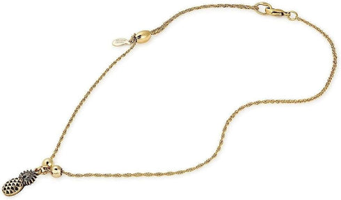 Alex and Ani Path of Symbols Adjustable Anklet for Women, Pineapple Charm, Rafaelian Gold Finish, 11.5 in...