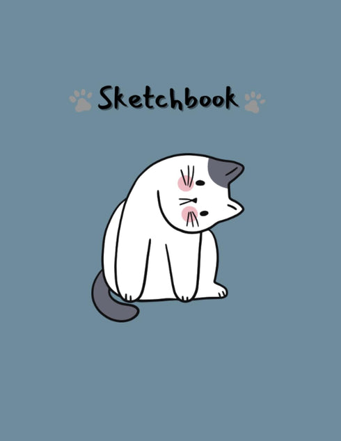 Sketchbook: Cute cat cover with premium white blank page for drawing (Size 8.5 x 11 inches)...