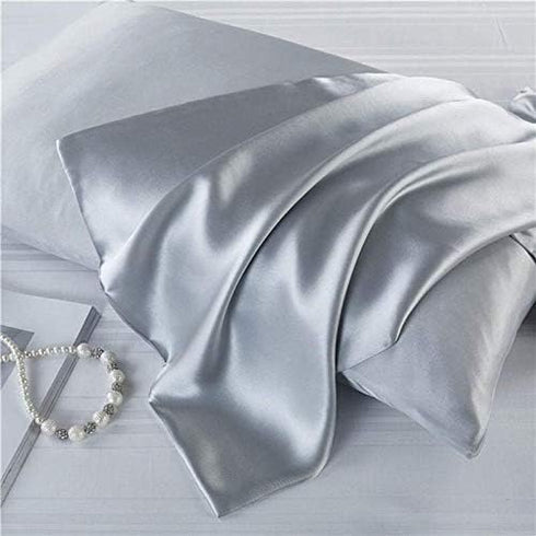 Luxbedding Satin Pillowcase Pillow Cases Standard Size, Cooling Satin Pillowcase for Hair and Skin, Silk Pillowcase 2 Pack - Silver Pillow Cases...