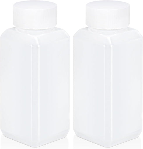 4oz Plastic Lab Chemical Reagent Bottles, Square Sample Storage Container, Chemical Container Bottle with Inner Ring Cover, Narrow Mouth Sample Se...