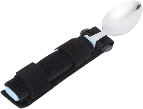 Adaptive Spoon, Universal Adjustable Hand Cuff Utensil Holder Strap Adaptive Utensils Daily Living Aid for Elderly, Hand Tremors, Arthritis, Parki...