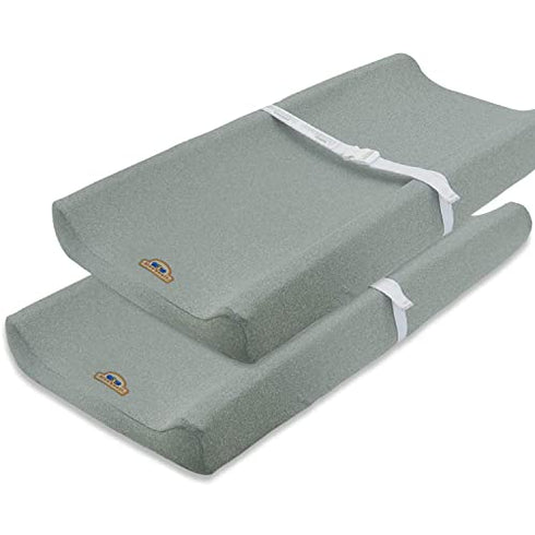 Super Soft and Stretchy Changing Pad Cover 2pk by BlueSnail (Heather Grey)...