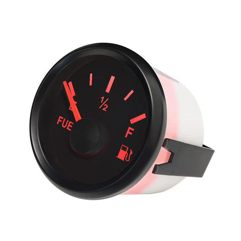 ELING Car Boat Fuel Level Gauge Meter 0-190ohm Signal 52mm with Red Backlight 12V 24V...