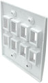 RiteAV - Keystone Wall Plate Double Gang 8-Port White (1 Piece Flush)...