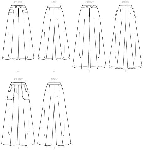 Vogue V9361E5 Very Easy Women's Semi-Fitted Pants Sewing Patterns, Sizes 14-22, White...