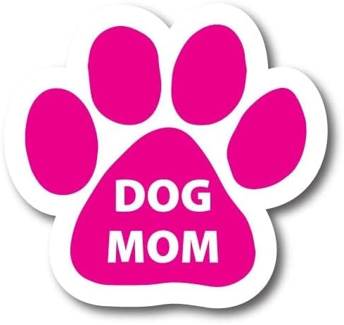 Magnet Me Up: Dog Mom Pink Pawprint Magnet Decal - 5 Inch - Heavy-Duty Automotive Magnet - Show Your Love for Dogs - Perfect for Cars, Trucks, SUV...