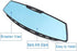 Car Rear View Mirror, 12" Wide Angle Universal Curve Convex Rearview Mirror Interior Clip On Original Mirror (Blue Mirror)...