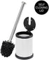Bath Bliss Toilet Brush and Holder | Self Closing Lid | 360 Degree Brush Head | Bathroom Cleaning | Compact Size | Storage and Organization | Whit...