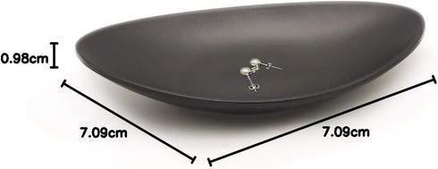 Black Key Ring Dish Jewelry Tray Key Tray Organizer,Dresser Decor entryway Key Dish Decorative Trinket Dish Housewarming Gift 7inch (Oval)...