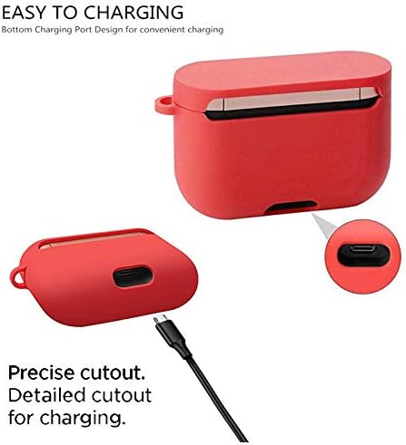 Case Compatible with Sony WF-1000XM3,Shock Drop Proof Soft Silicone Protections Case Cover (Red Colour)...