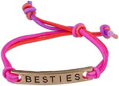 LUX ACCESSORIES Rainbow Corded Besties Best Friends Forever ID Bracelet Set (4pc)...