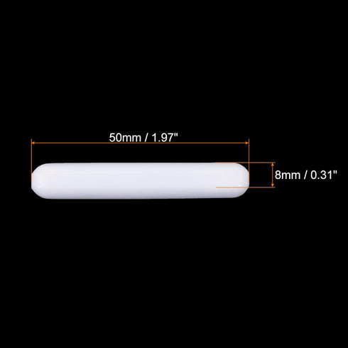 MECCANIXITY Magnetic Stirrer Mixer Stir Bar Rod 50mm/1.97" Cylinder Shape PTFE Coating Magnet White for Laboratory 3Pcs...