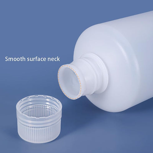 100ml/2 Pcs HDPE Narrow Mouth Round Container, Leak Proof Plastic Lab Chemical Reagent Bottles, Water Sample Bottles (Translucence, 3.4 oz)...