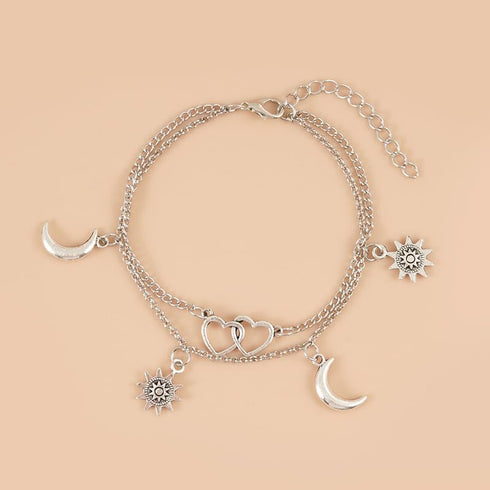 Moon Srars Anklet for Women? Adjustable Foot Heart Lotus Infinity Moon Multilayer Layered Ankle Bracelet Beach Jewelry...