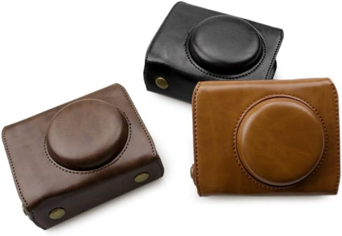 Rieibi G7X II G7X III Case - Vintage Leather Camera Case for Canon PowerShot G7 X Mark II/G7 X Mark III DSLR Camera - Protective Case with Strap, ...