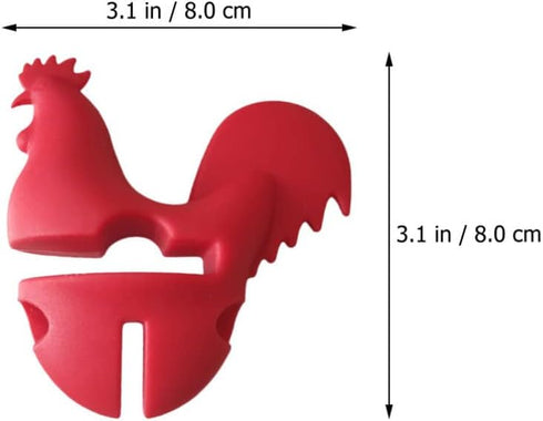 Spoon Rest Rooster Pot Clip: 2pcs Silicone Pot Clip Spoon Rest Cooking Utensil Holder Pot Side Clip Spoon Holder for Pot Lid Holders...