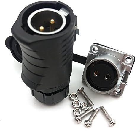 XHP20 30A IP67 2Pin Waterproof Aviation Cable Connector Plug and Socket,LED Light Power Cable Connector,Fit RV Solar Port (2Pin, Plug male &Socket...