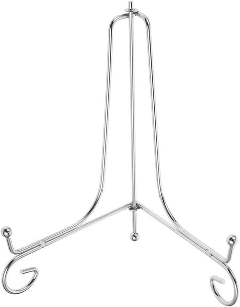 HOMSFOU Iron Plate Stand Plate Display Holder Silver Easel Stand Picture Frame Holder Photo Showing Rack for Dish Platter Book Tabletop Art...