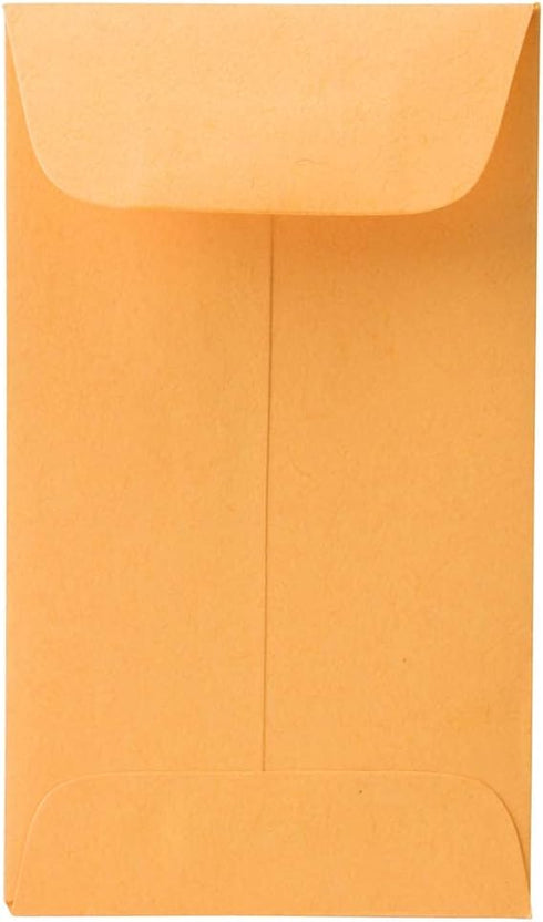 JAM PAPER #3 Coin Envelope - 2 1/2 x 4 1/4 - Brown Kraft Manila - 100/pack...