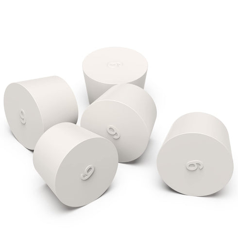 Solid Rubber Stoppers, (5 Pack) 9# White Tapered Lab Seal Rubber Stopper...
