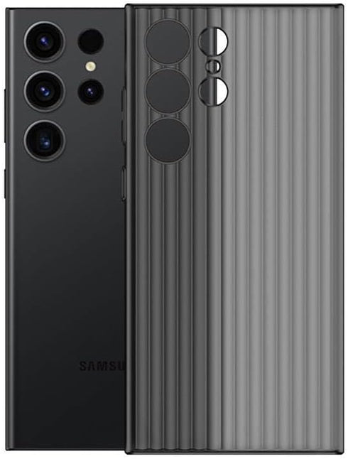 Ultra Thin Clear Line Matte Phone Case for Samsung Galaxy S24 Ultra Transparent Frosted Back Cover Shell Waterproof Anti-Fingerprint (Black)...