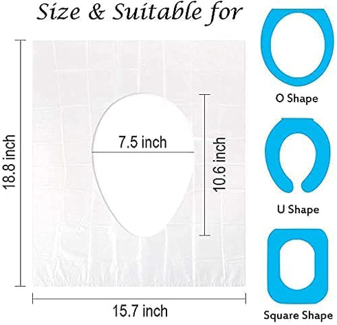 NEAGLORY 100 Pack Disposable Plastic Toilet Seat Cover Waterproof and Non Slip Individually Wrapped, for Travel, Toilet Seat Protectors for Toddle...