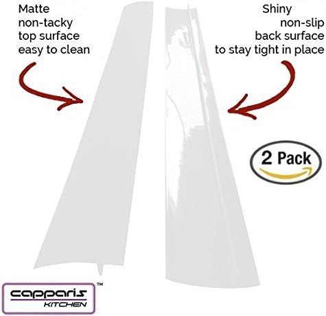 Capparis Kitchen Silicone Stove Counter Gap Cover, Easy Clean Heat Resistant Wide & Long Gap Filler, Seals Spills Between Counter, Stovetop, Oven, Washer & Dryer, Set of 2 (25 Inches, White)