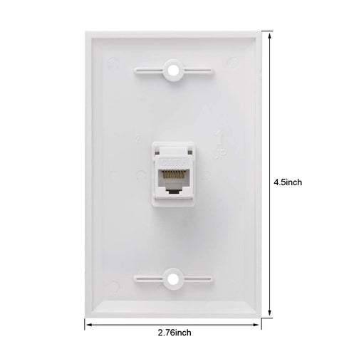 Ethernet Wall Plate, 1 Port Cat 6 RJ45 Keystone Female to Female Wall Plate Compatible with Cat7/6/6e/5/5e Ethernet Devices...