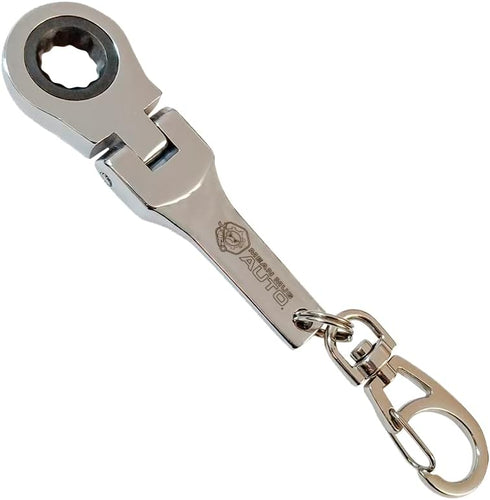 10mm Keychain Wrench - Mini Wrench Keychain, Mechanic Keychain with 10mm Socket Wrench - Ratchet Wrench - Torque Wrench - Compact 10mm Ratchet Wre...