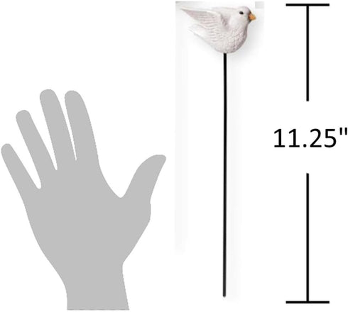 Carson 11.25" Mini Dove Pick - Decorative Garden Stake - Pigeon Yard Decoration - White Dove Pick for Patio - Gift for Gardeners - Small White Pig...