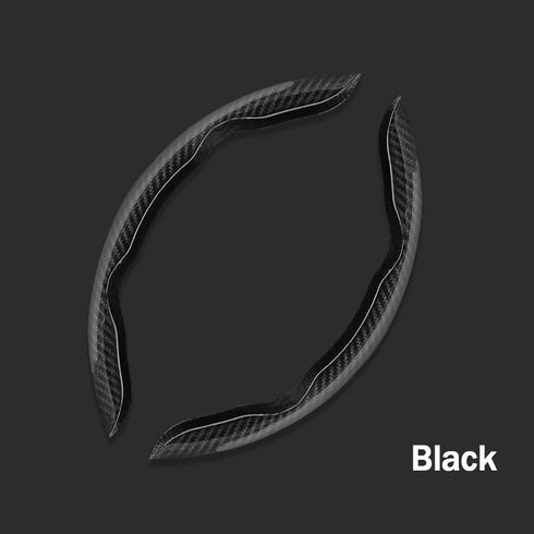 2PCS Car Steering Wheel Protector, Anti-Slip Carbon Fiber Steering Wheel Cover, Black, Suitable for Most Cars...