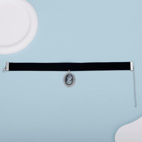 Denifery Gothic Vintage Victorian Choker Necklace Cameo Choker Necklace Black Velvet Choker Goth Vintage Jewelry for Women (Style 3)...