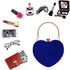 Women Heart Shape Clutch Purse Velvet Shoulder Bag Evening Handbags...