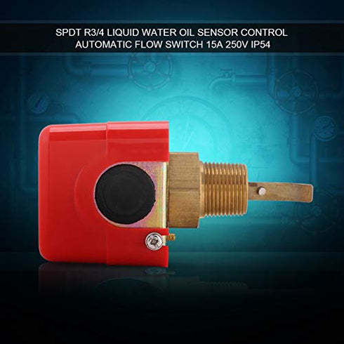 Water Flow Switch Automatic Control Flow Sensor Switch R3/4 Thread Paddle Type Liquid Water Oil Flow Sensor Switch...