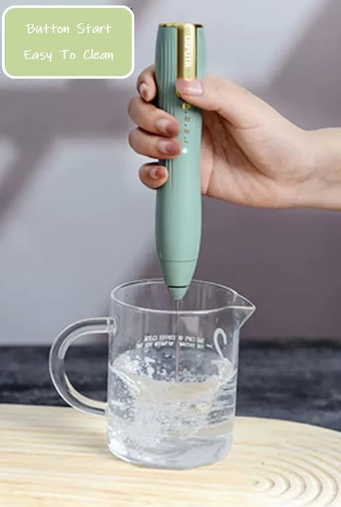 Electric Milk Frother for Matcha, Hot Chocolate, Coffee Creamer,Handheld Design, 304 Stainless, 2 Heads Type-C Rechargeable Foam Blender with 3 Sp...