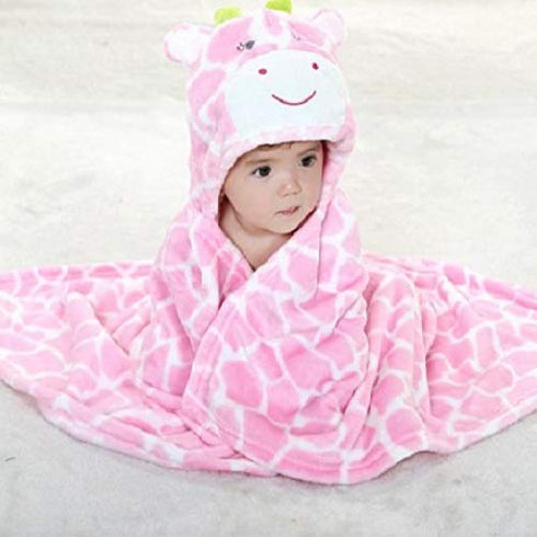Vauwmsr Baby Hooded Blanket Ultra Soft Warm Newborn Infant Swaddle Wrap Bath Shower Towel, 25.6" x 39.4", Pink...