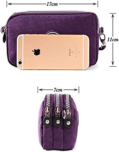 3 Layers Zipper Wallet Handbag Nylon Crossbody Shoulder Bags Storage Purse Mini Cellphone Pouch Case Wrist Bags...