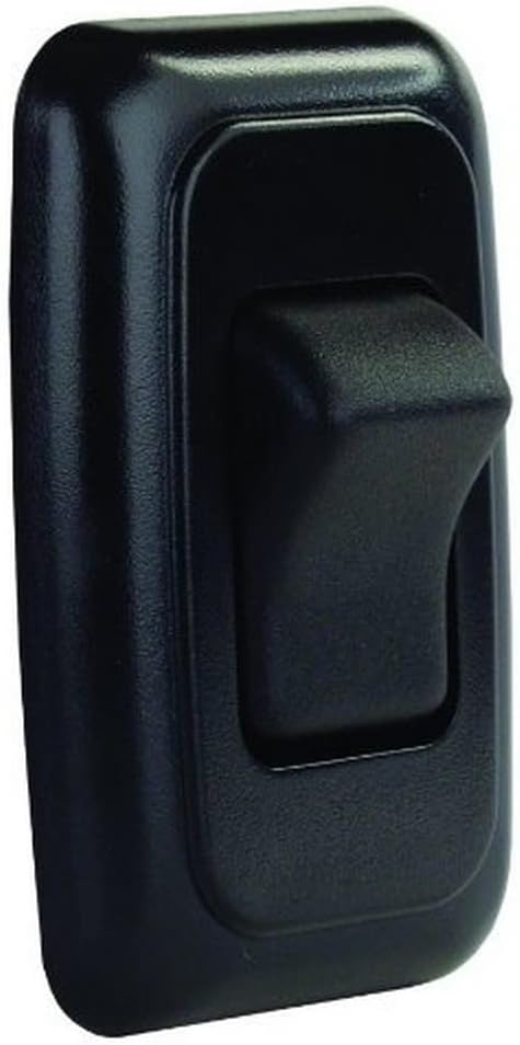 JR Products 12225 Black Single SPST On-Off Switch with Bezel...