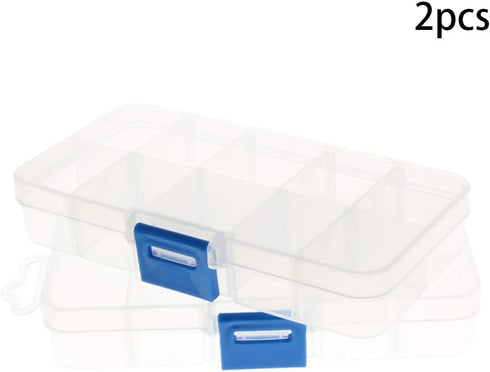 Utoolmart 2 Pcs Tool Box Tool Organizer, Plastic Hardware Box Storage for Hardware, Screws, Bolts, Nuts, Nails, Beads, Jewelry 5.1 x 3 x 1 inches ...