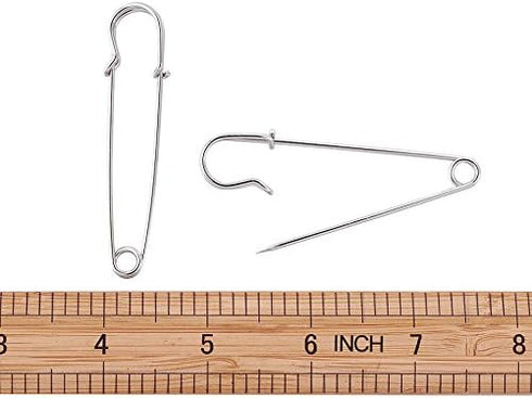 KISSITTY 100-Piece Heavy Duty 2.76" Large Iron Safety Pins Metal Spring Lock Pin Fasteners for Blankets Skirts Kilts Brooch Crafts Making...