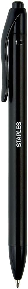 STAPLES Aura Retractable Ballpoint Pens, Medium Point, Black Ink, 36/Carton (29091VS)...