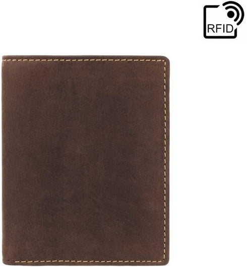 Visconti Hunter 705 Distressed Leather Slim Bifold Card Holder Wallet (Oil Brown)...