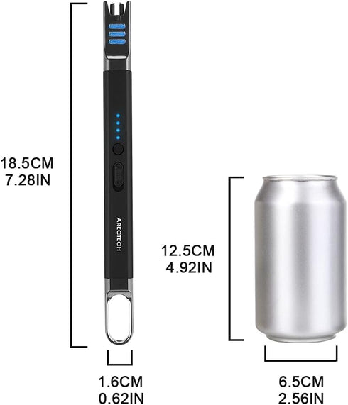 ARECTECH Lighter Electric Lighter Candle Lighter Rechargeable USB Lighter Long Gill Lighter for Candle Cooking Camping BBQs Fireworks Black...