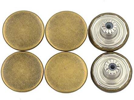 DGOL 100 Sets Copper Cap Denim Jeans Buttons Rivets Replacement Tack Snap Fastener (Bronze)...