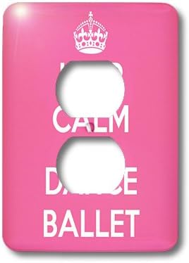 3dRose lsp_163927_6 Keep Calm and Dance Ballet, Pink and White Light Switch Cover...