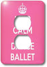 3dRose lsp_163927_6 Keep Calm and Dance Ballet, Pink and White Light Switch Cover...
