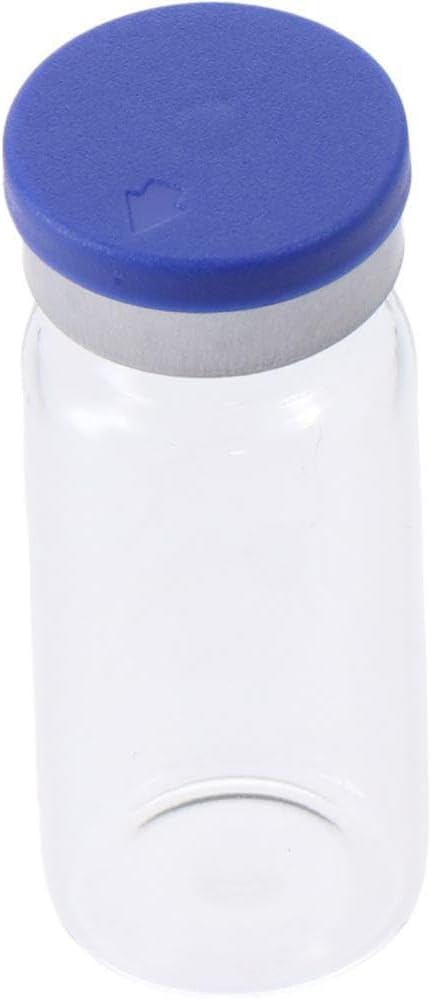 10Pcs Glass Lab Bottle, Refillable 10ml Container, Portable Seals Empty Vials, Transparent Lab Sample Vial with Plastic-Aluminum Flip Caps...