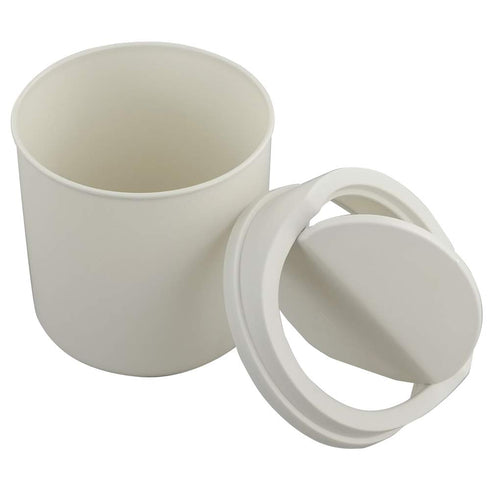 Tiny Trash Can with Swing Lid, Plastic Desktop Mini Waste Can, White...